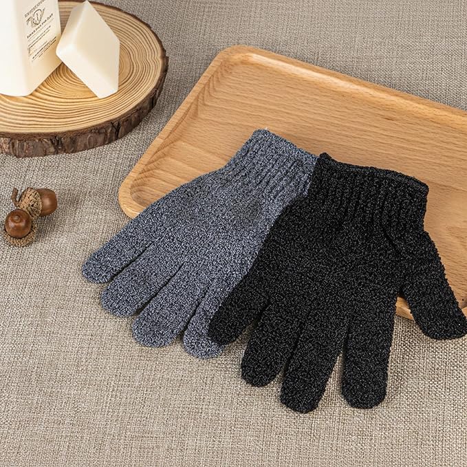 4 Pairs Exfoliating Gloves for Shower, Shower Gloves, Body Scrubber, Korean - Image 7