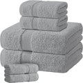 Light Gray Bath Towel Set of 6 by WhiteClassic