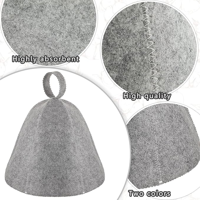 JaGely Sauna Hat for Men Women Sauna Hat Vaporarium Cap Russian Banya Cap for - Image 3