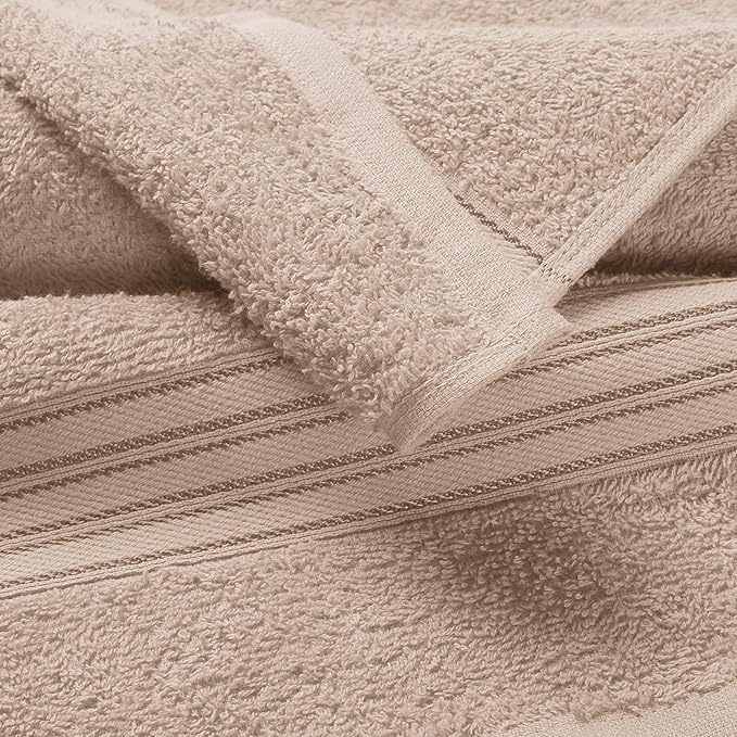BOUTIQUO 100% Cotton 2 Pack Bath Towel Set 28x55 inches, Eco-Friendly Large - Image 2