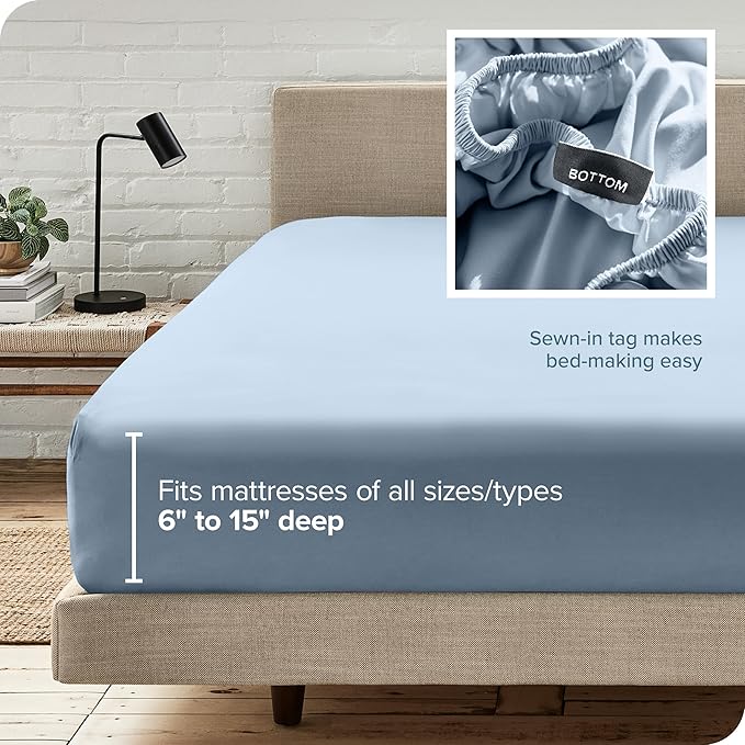 Bare Home Fitted Bottom Sheet Full Size - Image 6