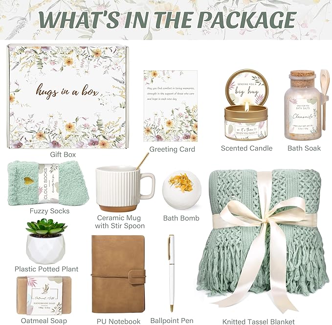 Gifts for Women, Get Well Soon Self Care Package Box, Sending Hug Baskets - Image 6