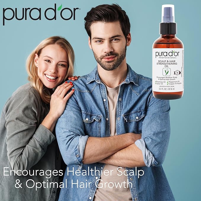 PURA D'OR Scalp & Hair Strengthening Oil Supports Optimal Growth, Nourish Roots - Image 4