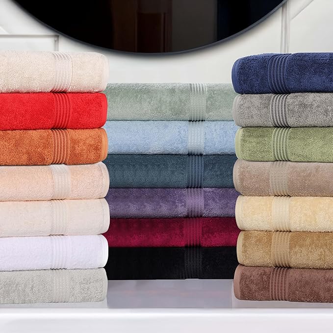 Superior Egyptian Cotton 12-Piece Towel Set, Guest Bath Decor Essentials - Image 9