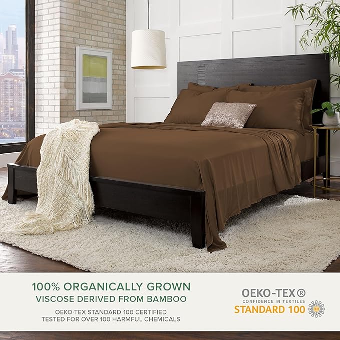 Pure Bamboo Queen Sheets, Genuine 100% Organic Viscose Derived from Bamboo Bed - Image 2