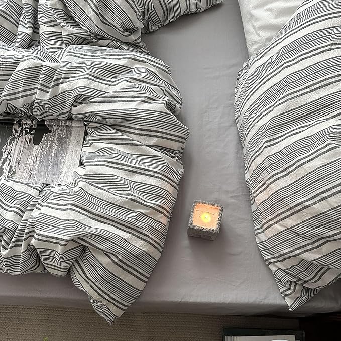 mixinni Washed Cotton Duvet Cover Twin Set - Image 9