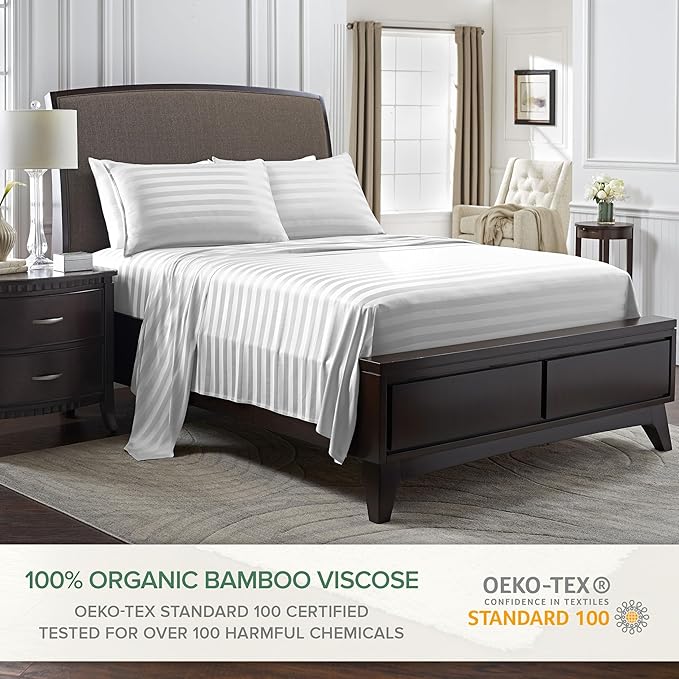 Pure Bamboo Split King Sheets, Genuine 100% Organic Viscose Derived from Bamboo - Image 2