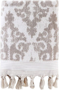 SKL Home Mirage Fringe 100% Turkish Cotton Bath Towel, Taupe 54.00" x 28.00" by SKLHomebySaturdayKnightLtd