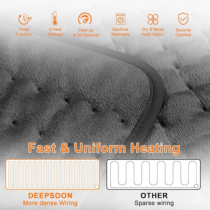Deepsoon Heating Pad, Electric Heating Pads - Image 8