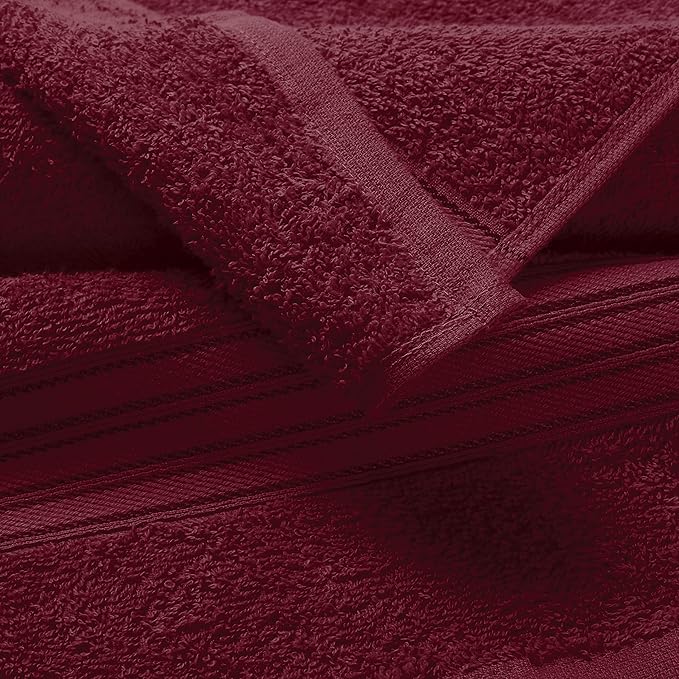 BOUTIQUO 6 Pack Cotton Towel Set, Contains 2 Bath Towels 28x55 inch, 2 Hand - Image 2