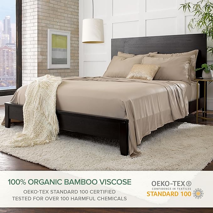 Pure Bamboo Split King Sheets, Genuine 100% Organic Viscose Derived from Bamboo - Image 2
