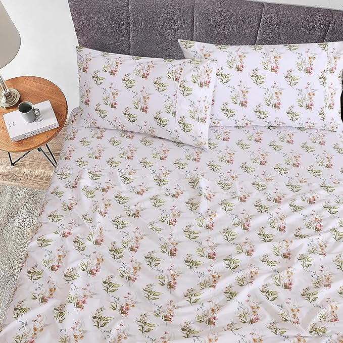 RUVANTI 100% Cotton Sheets – Twin Size Percale Bedding, Cooling & Breathable - Image 2