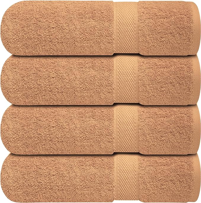 Infinitee Xclusives Luxury 100% Ring-Spun Cotton Bath Towels Set of 4 – Soft by InfiniteeXclusives