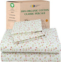California Design Den Full Sheet Set Floral, 100% Organic Cotton Percale Sheets by CaliforniaDesignDen