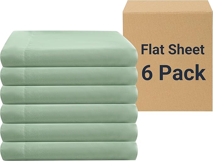 ZPECC Bulk Flat Sheets Only King Size 6 Pack, Easy Sort Top Bed Sheet by by ZPECC-ABrandThatHasBeenFocusedOnBabyProductsFor18Years