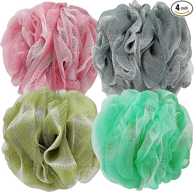 DadyMart Bath Shower Loofah Sponge 60g Bath Mesh Pouf Shower Ball Body Scrubber by DadyMart