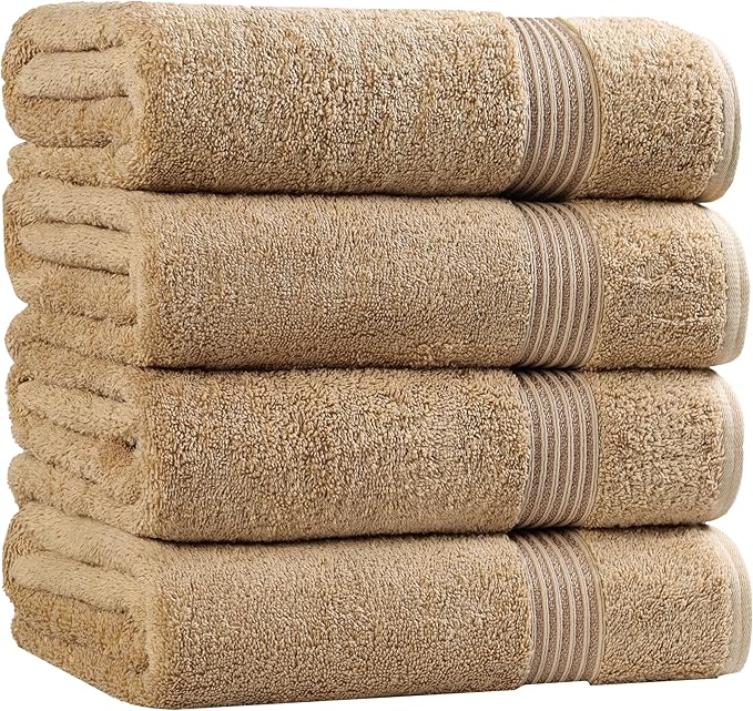 Superior Egyptian Cotton 4-Piece Bath Towel Set by SUPERIOR