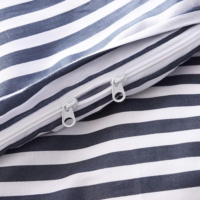 JELLYMONI 100% Natural Cotton 3pcs Striped Duvet Cover Sets, - Image 5