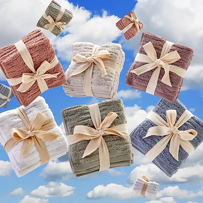 SKL Home CloudSoft Cotton Luxury 4-Piece Washcloth Set, Soft Plum - Image 7