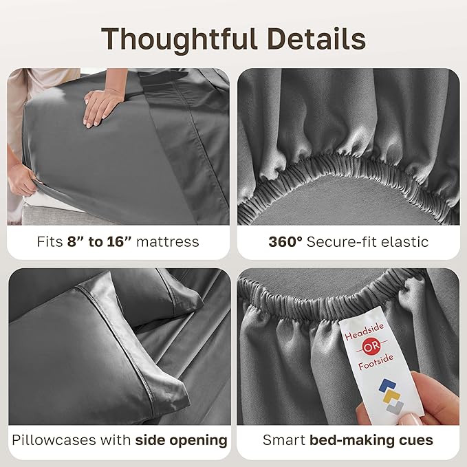 California Design Den Soft 100% Cotton Queen Sheet Set, 400 Thread Count Good - Image 5