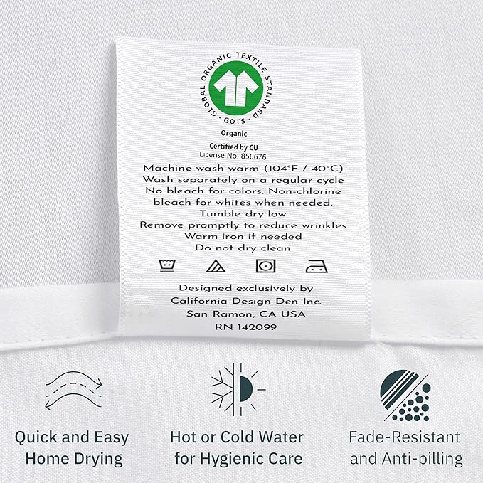 California Design Den Soft 100% Cotton Percale Sheets King Size Set - Image 8