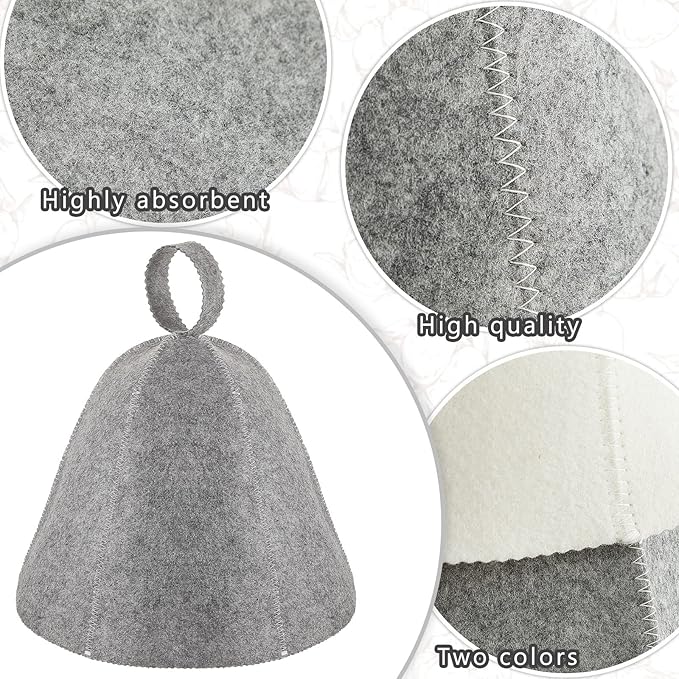 JaGely Sauna Hat for Men Women Sauna Hat Vaporarium Cap Russian Banya Cap for - Image 3
