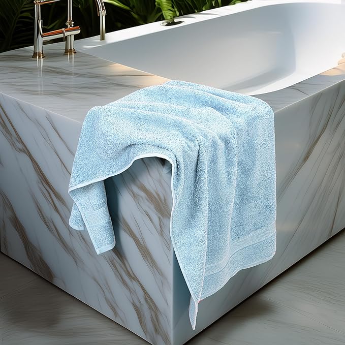 Commercial Bulk Pack of 12 Large Bath Towels – 100% Cotton Terry 24" x 50" – - Image 2