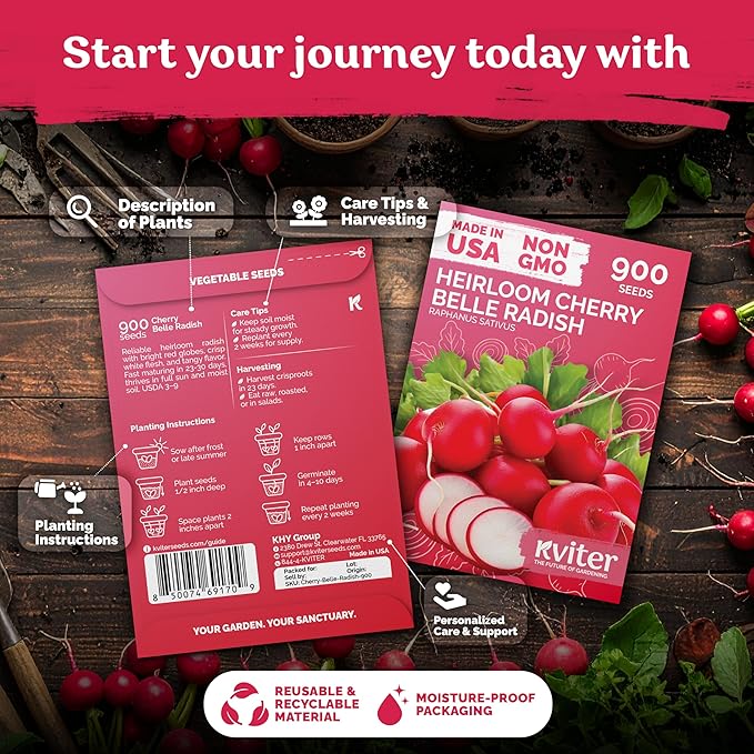 KVITER 900 Cherry Belle Radish Seeds - Image 2