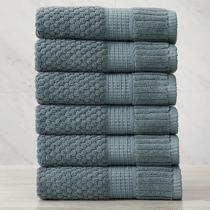 NY Loft 100% Cotton Hand Towel 6 Pack Hand Towel Set | Super Soft & Absorbent - Image 8