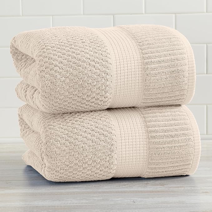 NY Loft 100% Cotton 2 Pack Bath Sheet Towel Set | Super Soft & Absorbent - Image 8
