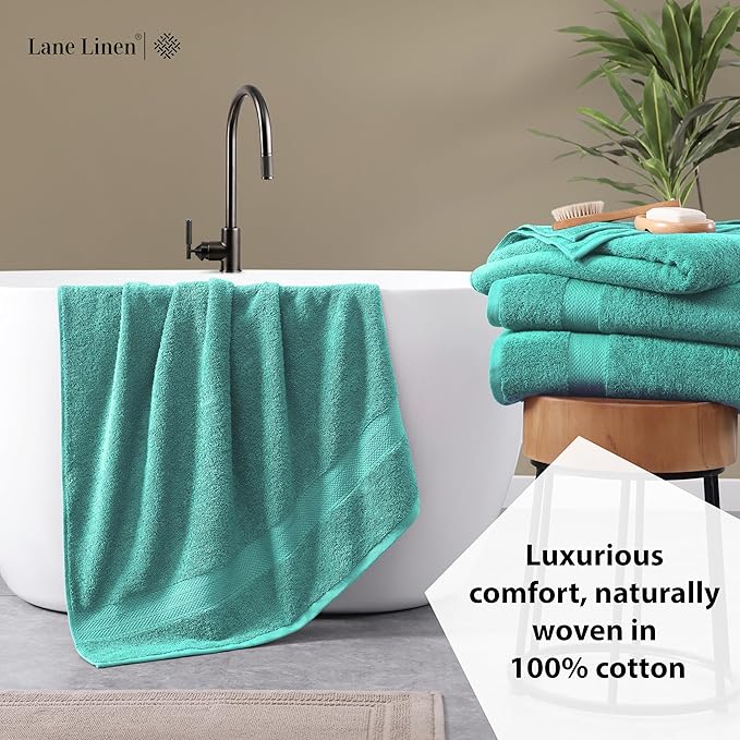LANE LINEN Bathroom Towels Set- 100% Cotton Luxury Bath Towels - Image 4