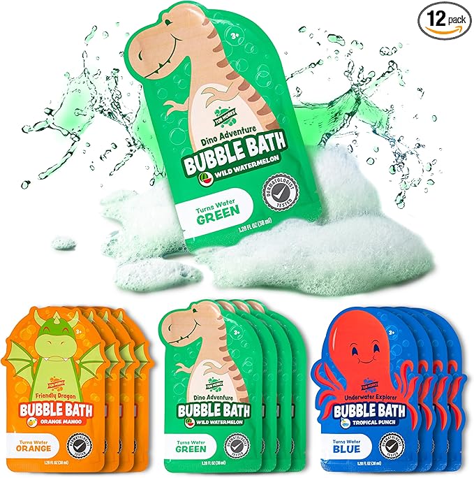 Tub Works® Magical Kids Bubble Bath, Variety 12 Pack | Creates Colorful Water & by TubWorks