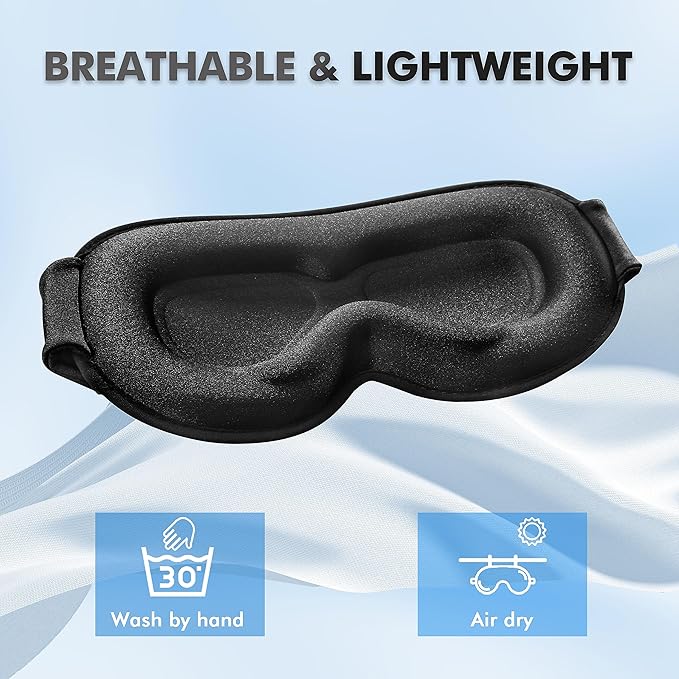 Sleep Eye Mask for Men Women, Sleeping Mask for Side Sleeper, Travel Blackout - Image 6