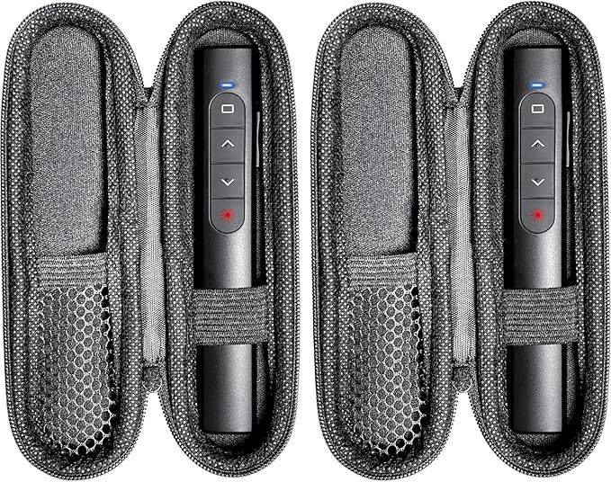 (2 Units) Wireless Presenter Remote with Case, Presentation Clicker with Hyperlink & Volume Remote Control PowerPoint Office Presentation Clicker for Keynote/PPT/Mac/PC/Laptop(Battery Included)