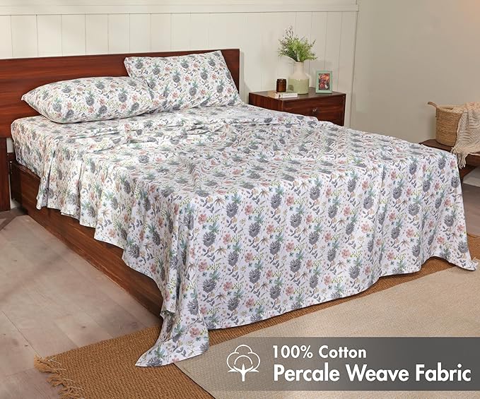 RUVANTI 100% Cotton Sheets – California King Percale Bedding, Cooling & - Image 2
