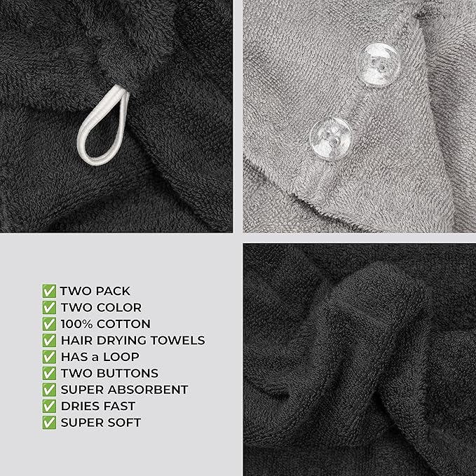 American Soft Linen 100% Cotton Hair Towels - Image 6