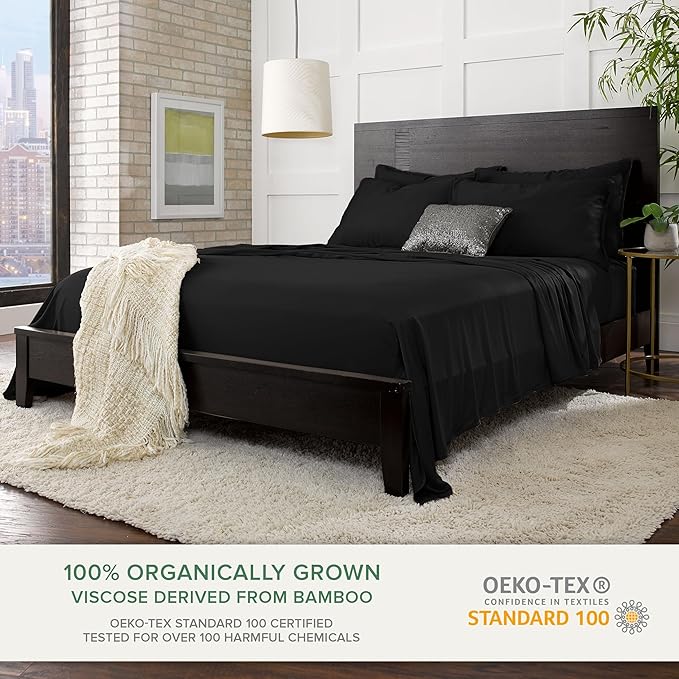 Pure Bamboo King Sheets, Genuine 100% Organic Viscose Derived from Bamboo Bed - Image 2