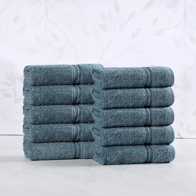 Superior Egyptian Cotton 10-Piece Face Towel Set, Small Towels - Image 2