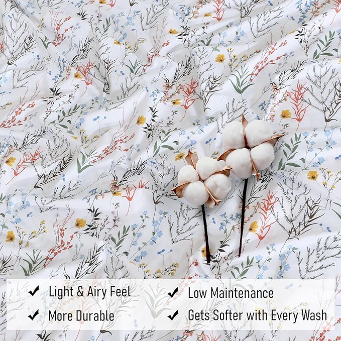 RUVANTI 100% Cotton Sheets – Full Size Percale Bedding, Cooling & Breathable - Image 8