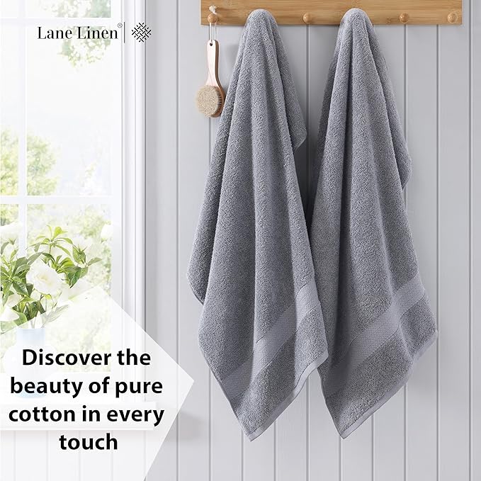 LANE LINEN 100% Long Staple Cotton Bath Sheets Set of 2 - Image 3