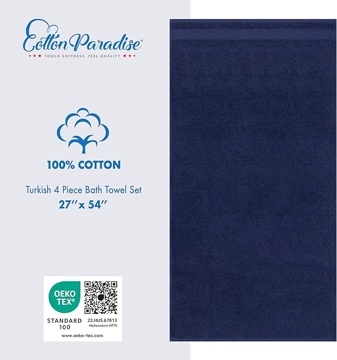 Cotton Paradise 4 Piece Turkish Bath Towels - Image 4