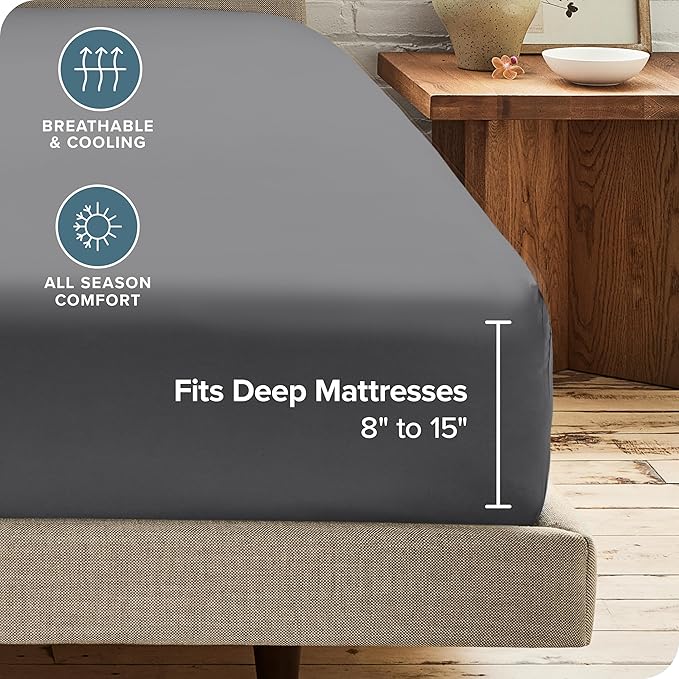 Bare Home 4-Pack Fitted Bottom Sheets - Image 4