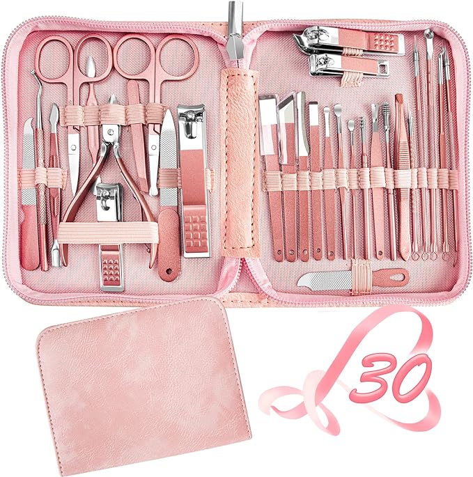 Manicure Set 30 in 1 Nail Clipper set, fingernail & toenail clippers, Manicure by RedFlow-official