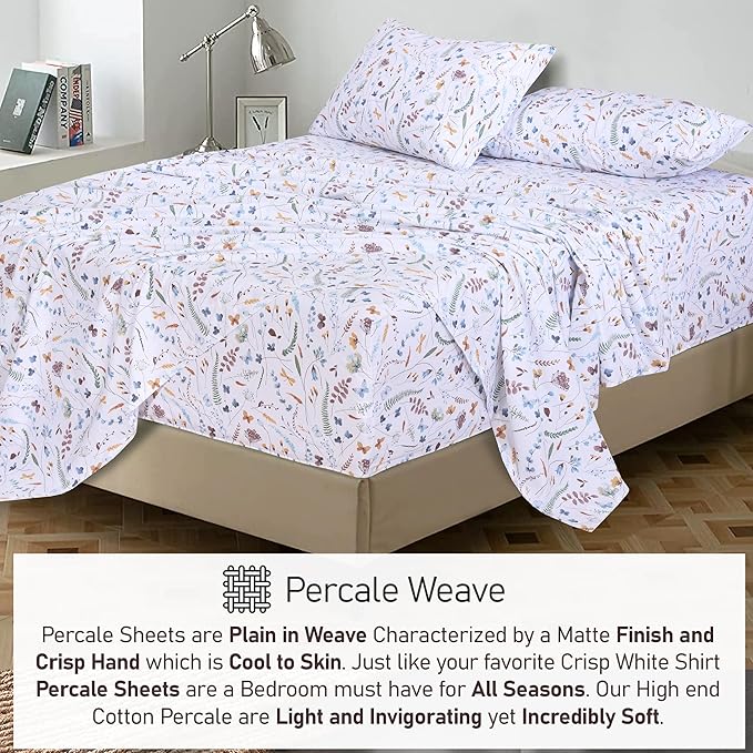 RUVANTI 100% Cotton Sheets – Twin Size Percale Bedding, Cooling & Breathable - Image 6