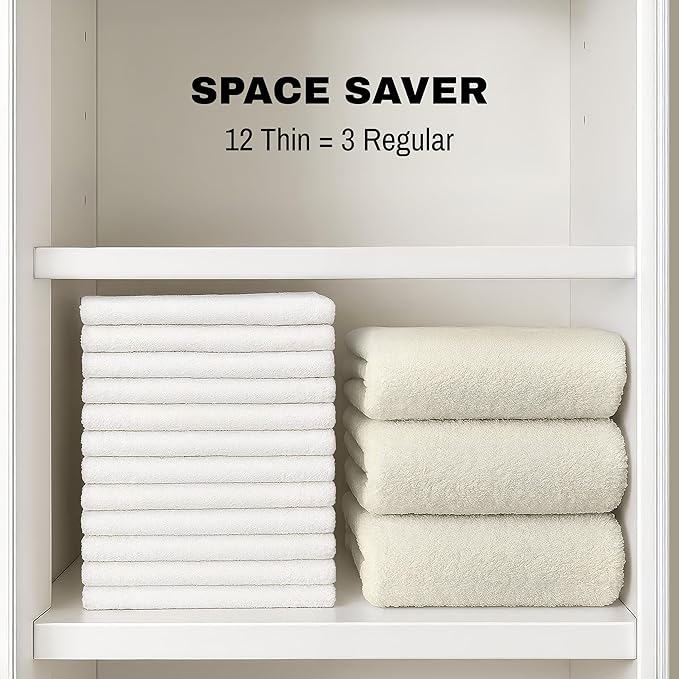 JMR White Bath Towels Bulk Pack of 12 - Image 3