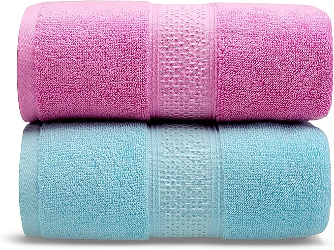 Cotton Bath Towels Set, 2-Piece Set Super Absorbent Quick Drying, Suitable - Image 3