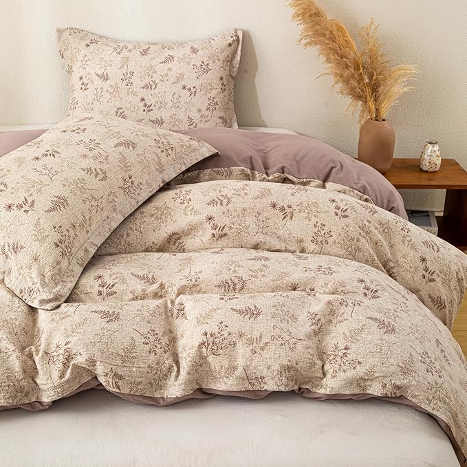 OAITE Brown Tree King Size Duvet Cover-3 Pieces Prewashed Cotton-Like Polyester - Image 5
