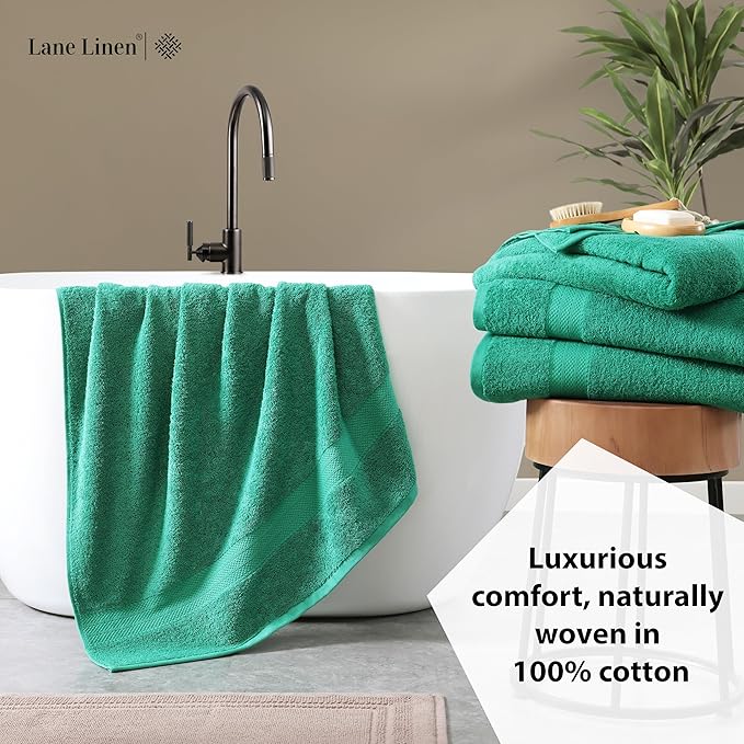 LANE LINEN 100% Cotton Oversized Bath Towels Set of 4 - Image 4