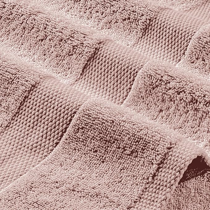 White Classic Pink Bath Towels 27x54 Inch, Cotton Towel Set - Image 8