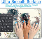 Beige Flowers Desk Mat Mousepad Cute Boho Plants Large Extended Gaming Mouse Pad XXL 31.5x15.75 in, Aesthetics Floar Butterfly Moon Laptop Keyboard and Mouse Mat for Women Office Gamer Girl Decor